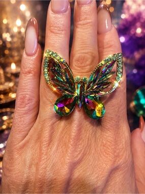 Stunning Volcano Butterfly stretch ring ! Brand new in the bag !